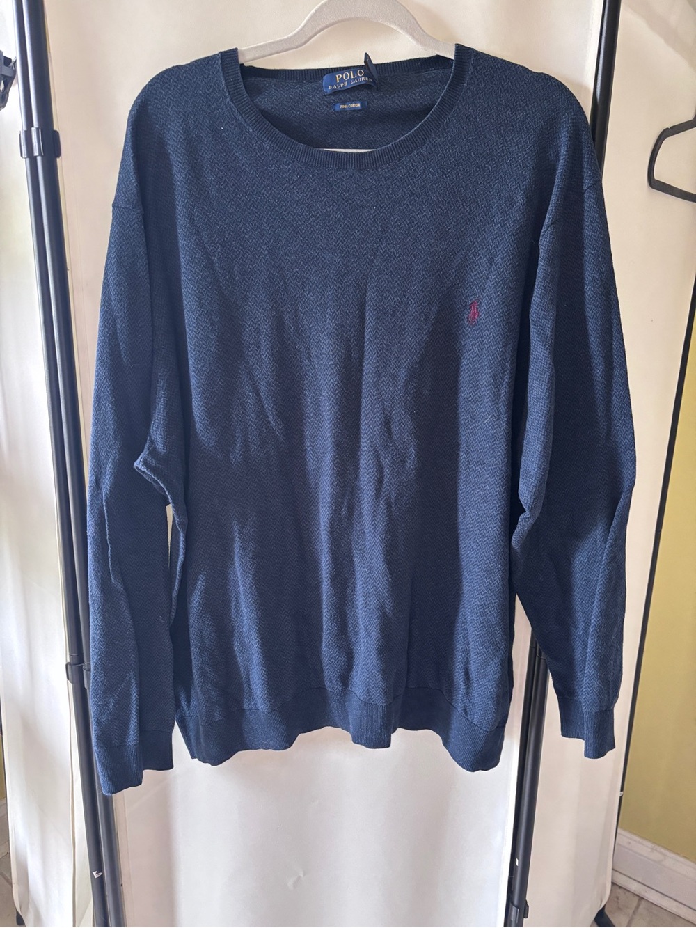 Polo by Ralph Lauren Navy Crewneck Sweater with Red Pony